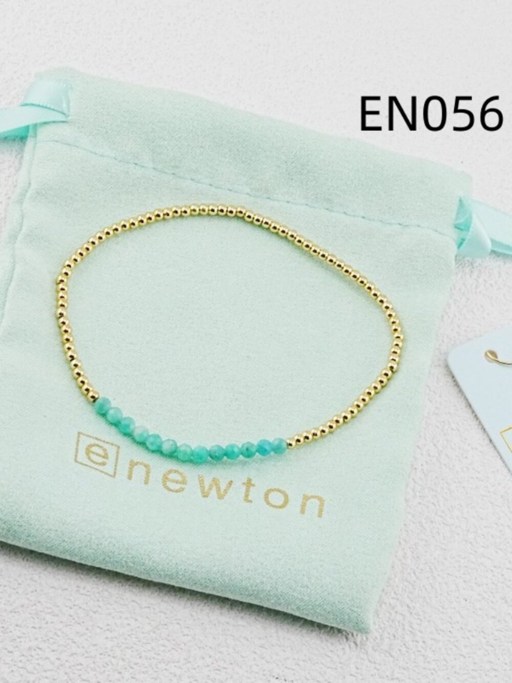 Enewton Amazonite & Gold Bead Single Bracelet